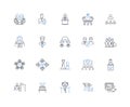 Organizing line icons collection. Systematize, Categorize, Arrange, Simplify, Sort, Plan, Declutter vector and linear Royalty Free Stock Photo