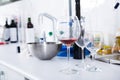 Organoleptic characteristic for wine in laboratory of wunery of spain Royalty Free Stock Photo