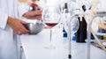 Organoleptic characteristic for wine in laboratory of wunery of spain Royalty Free Stock Photo