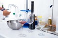 Organoleptic characteristic for wine in laboratory of wunery of spain Royalty Free Stock Photo