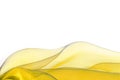 golden yellow organza fabric macro wavy Royalty Free Stock Photo