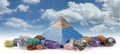 Orgone pyramid power and healing crystals Royalty Free Stock Photo