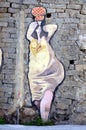 ORGOSOLO ITALY 4 October 2015 Murales in Orgosolo Italy Since about 1969 the wall paintings reflect different aspects of Sardinia Royalty Free Stock Photo