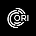 ORI letter logo design on black background. ORI creative initials letter logo concept. ORI letter design