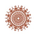 Orient circle mandala - decorative ornamental henna design. Mehendy ethnic vector