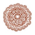 Orient mandala - decorative henna design, India. Mendy ethnic vector Royalty Free Stock Photo