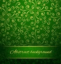 Oriental abstract background in green and gold.