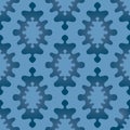 Oriental abstract ornament seamless pattern, blue and dark blue color gradient