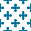 Oriental arabesque hand drawn border. Blue