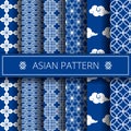 Oriental asian traditional korean japanese chinese patterns decoration elements set,web online concept page background