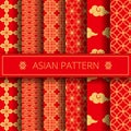 Oriental asian traditional korean japanese chinese patterns decoration elements set,web online concept page background