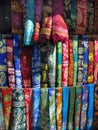 Oriental bazaar objects - silk kerchiefs Royalty Free Stock Photo