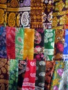 Oriental bazaar objects - silk kerchiefs Royalty Free Stock Photo