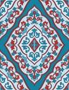 Oriental blue and red ornament.