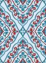 Oriental blue and red ornament.