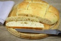 Oriental bread on a cutting board