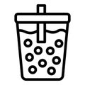 Oriental bubble tea icon outline vector. Taiwanese chilled drink Royalty Free Stock Photo
