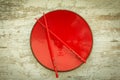 Oriental ceramic plate and chopsticks in red Royalty Free Stock Photo