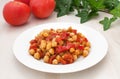 Oriental chickpeas salad with tomatoes