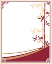 Oriental - Chinese - Template Frame with Bamboo Royalty Free Stock Photo