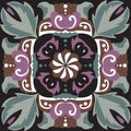 Oriental Chinese traditional flower square pattern