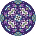 Oriental Chinese traditional lotus flower circle pattern