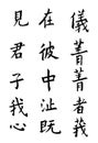 Chinese symbols and letters calligraphy