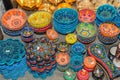 Oriental Colorful Ceramic Bowls for Sale on Grand Bazaar at Istanbul