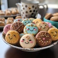 oriental cookies on the plate and tea. Arabic desserts.