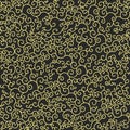 Oriental curls hand drawn seamless pattern. Chinese or Japanese, Eastern style textile ornament. Golden swirls helix background. Royalty Free Stock Photo