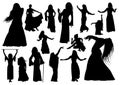 Oriental Dancers Silhouettes Royalty Free Stock Photo