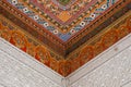 Oriental decorative ceiling in the Bahia Palace, Marrakech Royalty Free Stock Photo