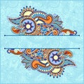 Oriental decorative template for greeting card