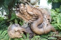 An Oriental Dragon sculpture statue at Singapore Gardens by the Bay Cloud Forest observatory