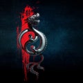 Oriental Dragon Yin-Yang Red Blue