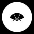 Oriental fan simple silhouette black icon