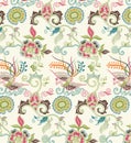 Oriental Floral and Bird Pattern 1 Royalty Free Stock Photo