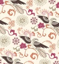 Oriental Floral and Birds Pattern