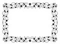 Oriental floral ornamental decorative black frame