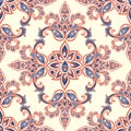 Oriental floral seamless pattern. Flower geometric ornamental ba