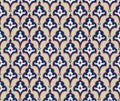 Oriental floral tile ornament. Abstrcat geometric retro seamless pattern. Asian native ornamental backdrop