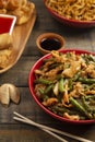 Oriental Food Laid out on a Table for Dinner Royalty Free Stock Photo