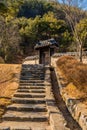 Oriental gate with ceramic tile roof