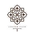 Oriental geometric design arabic pattern logo template. Royalty Free Stock Photo