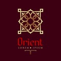 Oriental geometric design spa pattern logo template.