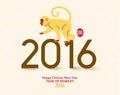 Oriental Happy Chinese New Year 2016 Year of Monkey