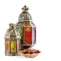 Oriental holidays decoration light lantern Ramadan kareem Royalty Free Stock Photo