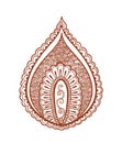 Oriental leaf - floral indian henna tattoo. Mendi ethnic vector