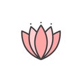 Oriental lotus filled outline icon