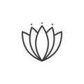 Oriental lotus outline icon